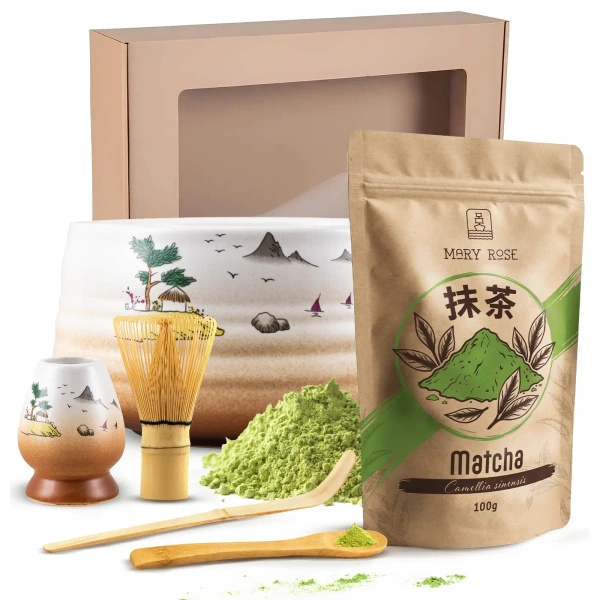 Matcha tea brewing gift set