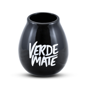 Ceramic Mate Gourd with Verde Mate Logo (Black) 350ml