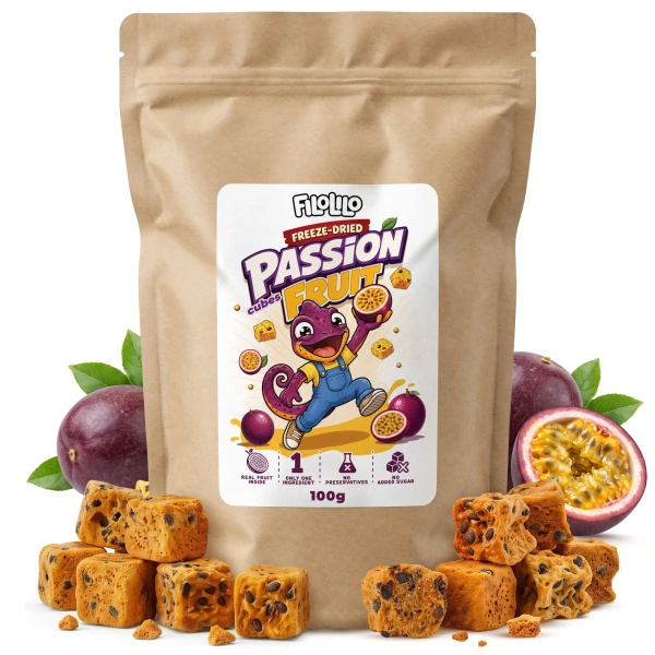 FiloLilo – Freeze-dried passion fruit cubes 100g