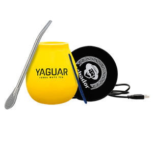 Yerba Mate Accessories Set: USB cup warmer + Calabash + Bombilla