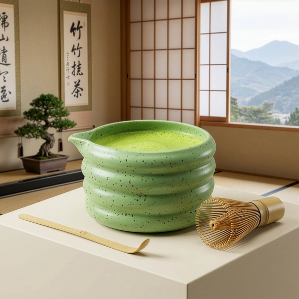 Matchawan – Ceramic Matcha Bowl with Spout – Midori