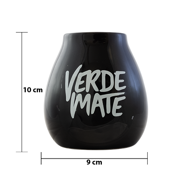 Ceramic Mate Gourd with Verde Mate Logo (Black) 350ml