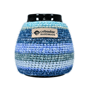 Handmade gourd warmer Dolores on a calabash