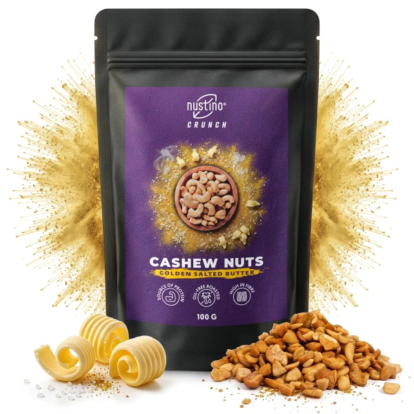 Nustino Crunch – Roasted Cashews – Golden Salted Butter 100g