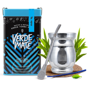Set Yerbera Verde Mate Mas IQ 0.5kg Palo Santo