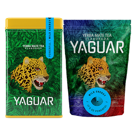 Yerbera Yerba Mate Yaguar Wild Energy 2x500g