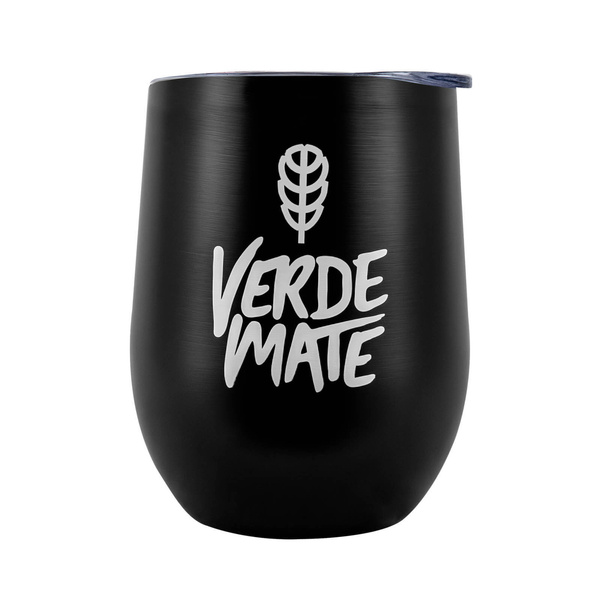 TermoLid – thermal mate cup with a lid – Verde Mate (black) – 350 ml