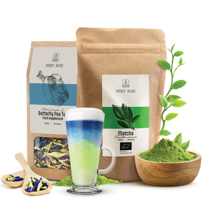 Purple Matcha Lemonade Set: Matcha BIO + Butterfly Pea Tea