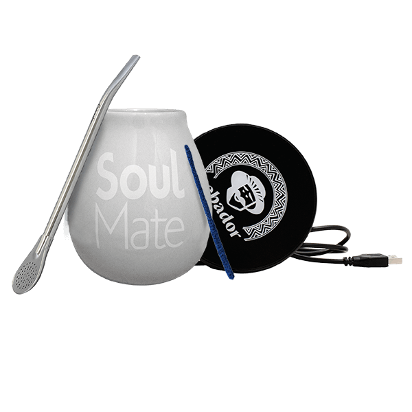 Yerba Mate Accessories Set: USB cup warmer + Calabash + Bombilla