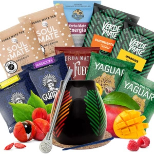 Yerba Mate Set 10x50g Calabash + Bombilla