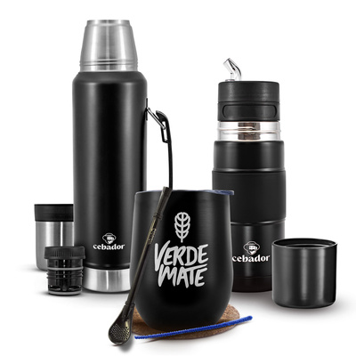 Yerba Mate Accessories Set: Yerbomos + thermos + thermal mate gourd