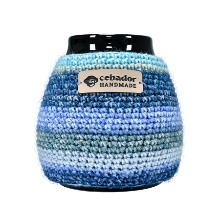 Handmade gourd warmer Dolores on a calabash