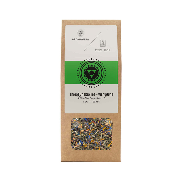 Set for Throat Chakra (Vishuddha): chakra tea + magic gemstone