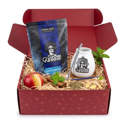 Christmas Gift Set Yerba Mate Guarani Let it Snow 400g + Gourd and Bombilla