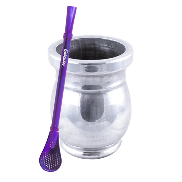 Palo Santo Mate Cup + Bombilla Gringo Violet