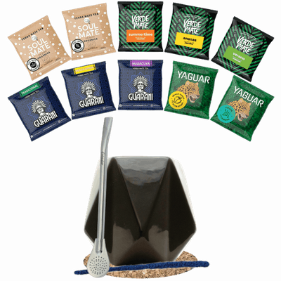 Yerba Mate Set 10x50g Calabash + Bombilla