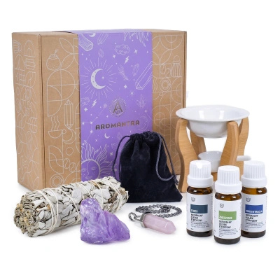 Esoteric Gift Set for Aromatherapy: Essential Oils + White Sage + Accessories