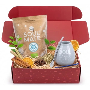 Christmas Gift Set Yerba Mate Soul Mate Frosty Season 500g + Gourd and Bombilla