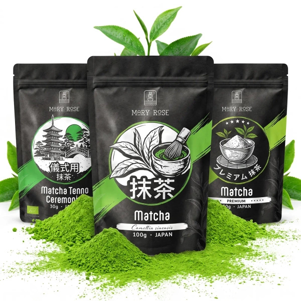 Set of 3 Japanese Organic Matcha Teas: Ceremonial + Premium + Culinary