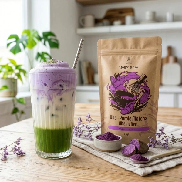 Set for colourful Matcha Latte: Matcha + Purple Matcha + accessories