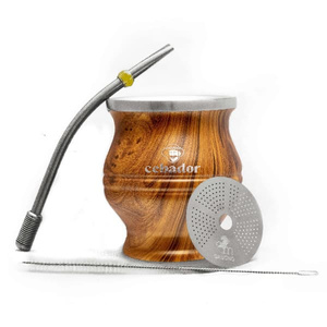 TermoColador - mate cup + strainer + bombilla - wood colour