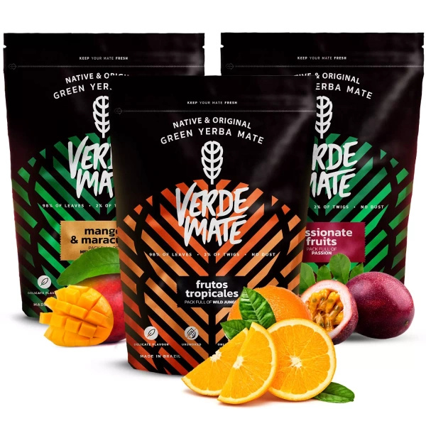 Yerba mate set Verde Mate Green fruity 3x500 1.5kg