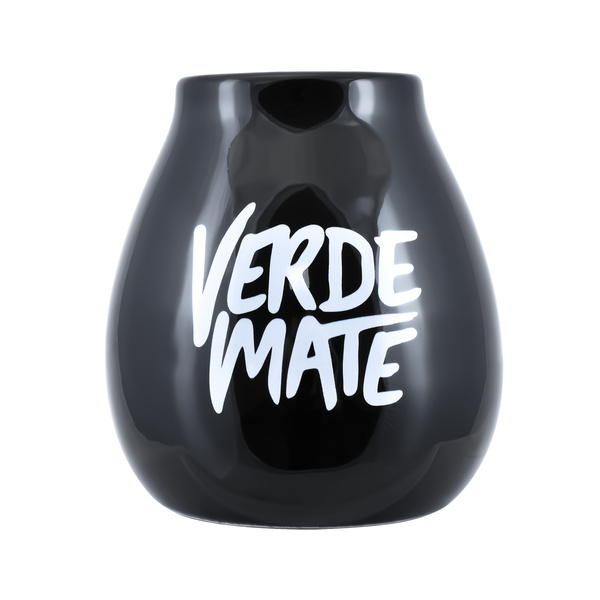 Ceramic Mate Gourd with Verde Mate Logo (Black) 350ml