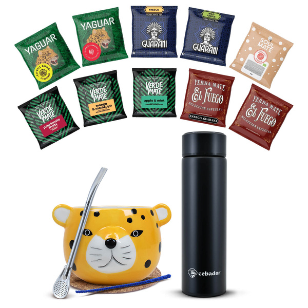 Set Yerba Mate 500g Mate Gourd 10x50g thermos
