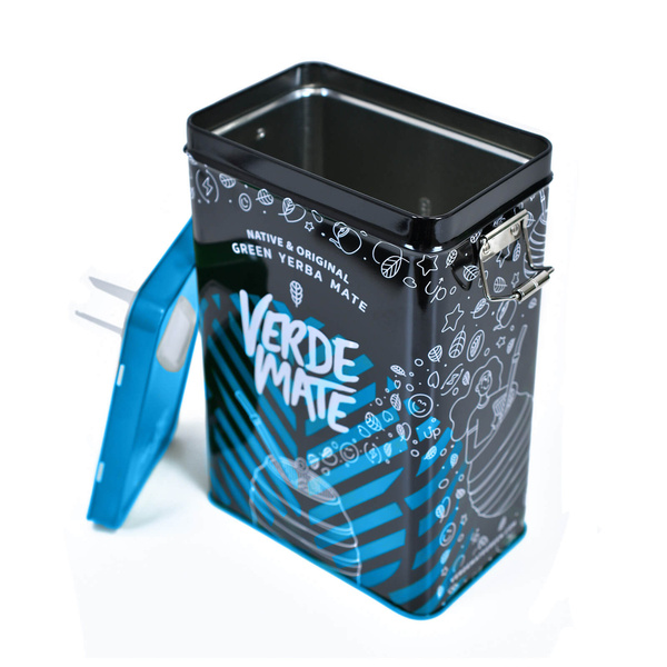 Yerbera – Tin can + Verde Mate Green Más IQ 0.5kg