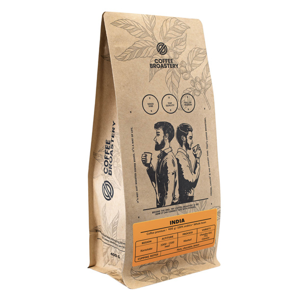 Bro Coffee Roastery - Whole Bean Coffee India Karnataka Premium 400g