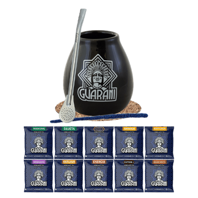 Yerba Mate Set 10x50g Calabash + Bombilla