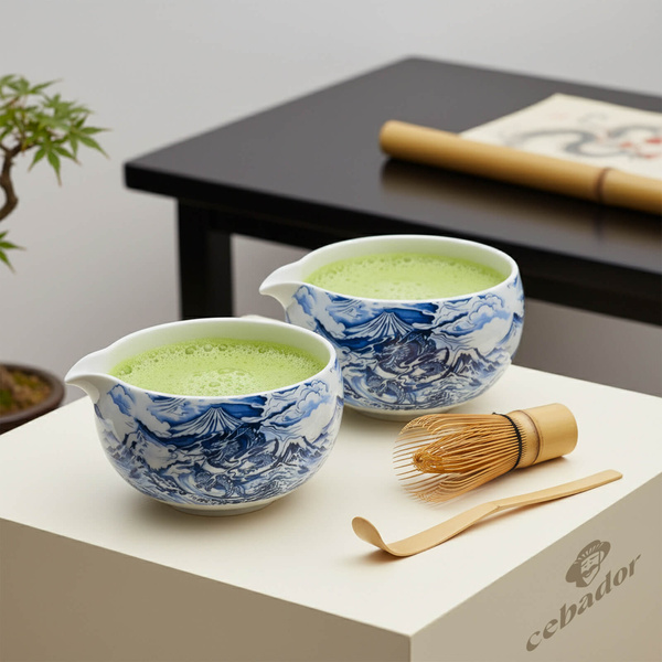 Matchawan – Ceramic Matcha Bowl with Spout – Dragon