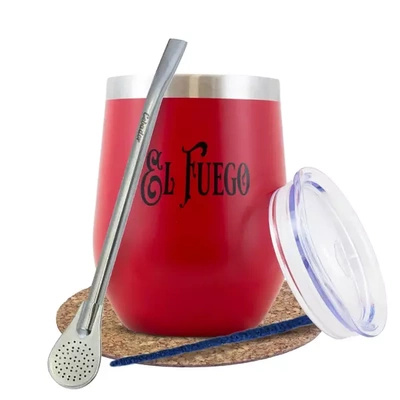Yerba Mate Accessories Set: TermoLid + Bombilla