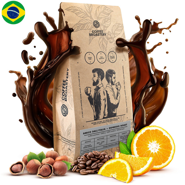 Bro Coffee Roastery - Whole Bean Coffee Amico dall'Italia Espresso Roast 1kg