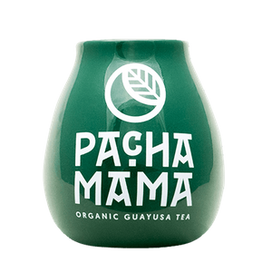 Ceramic Mate Gourd with Pachamama Logo (Green) 350ml