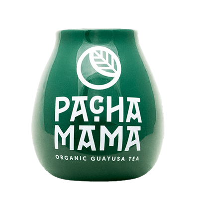 Ceramic Mate Gourd with Pachamama Logo (Green) 350ml