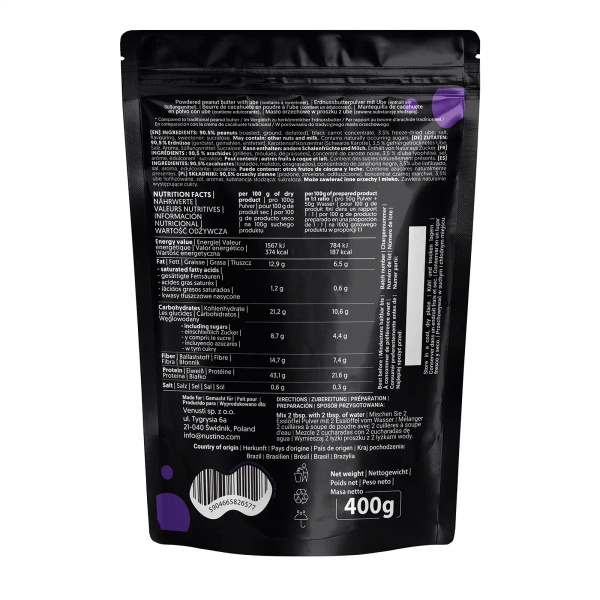 Nustino – Powdered Peanut Butter – Ube (no sugar added) 400g