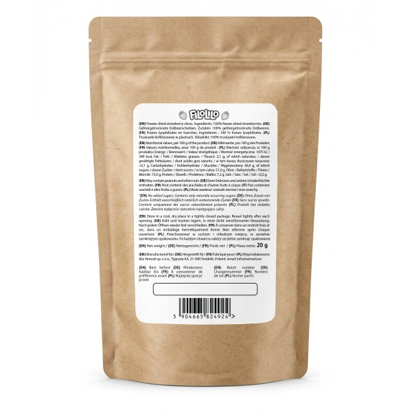 FiloLilo – Freeze-dried strawberry slices 20g