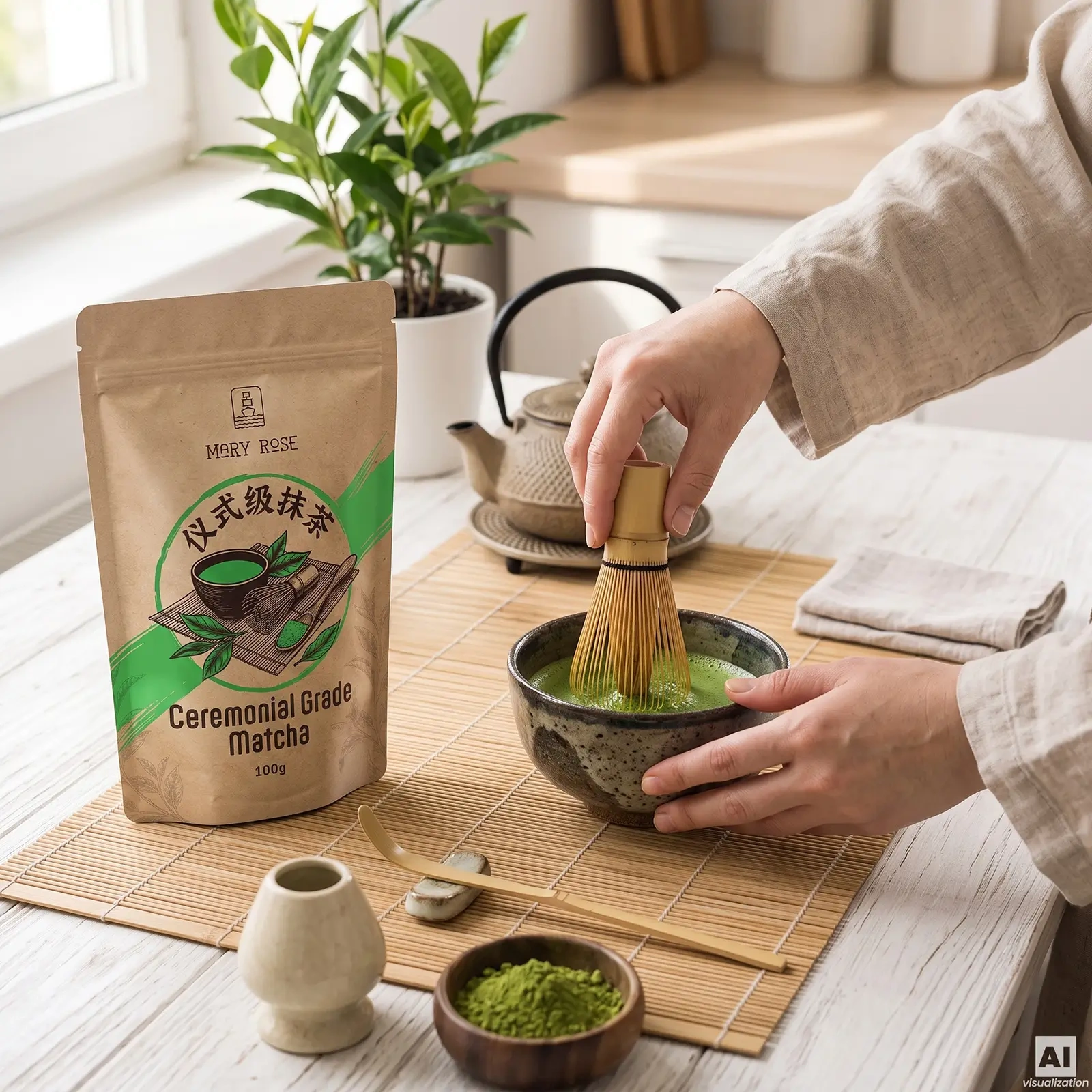 Mary Rose Chinese ceremonial matcha – infusion in a bowl