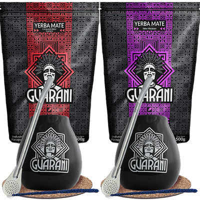 Set mate tea Guarani Bombilla Mate Cup for two