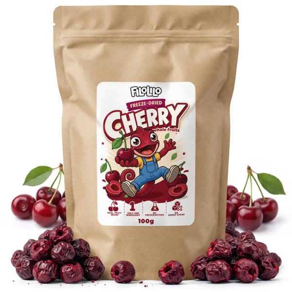 FiloLilo – Freeze-dried whole pitted cherries 100g