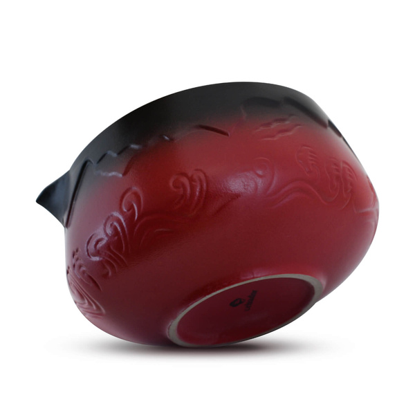 Matchawan – Ceramic Matcha Bowl with Spout – Mountain (red)