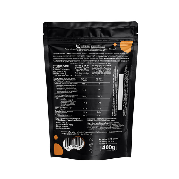 Nustino – Powdered Peanut Butter – Mango (no sugar added) 400g
