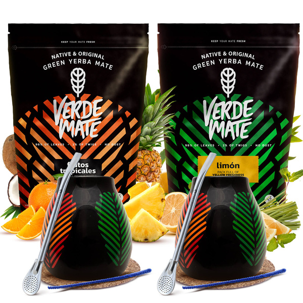 Set Yerba Mate Bombilla Mate Cup for two 1kg