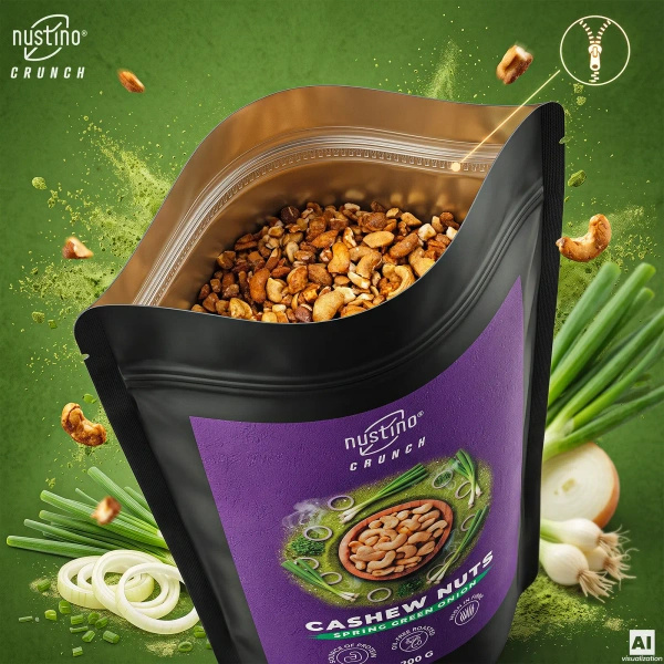 Nustino Crunch – Roasted Cashews – Spring Green Onion 200g