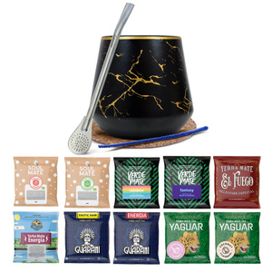 Yerba Mate Set: samples 10x50g Calabash + Bombilla
