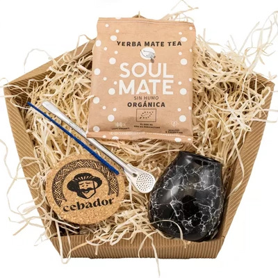 Yerba Mate Gift Set: Soul Mate Energia 50g + Mate Gourd + Bombilla