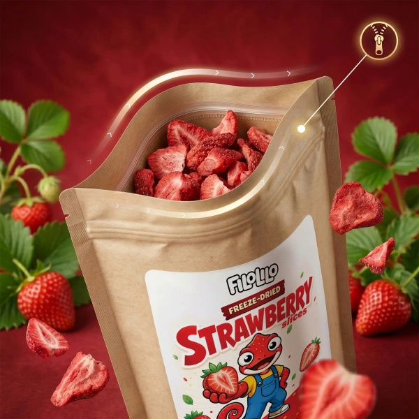 FiloLilo – Freeze-dried strawberry slices 100g