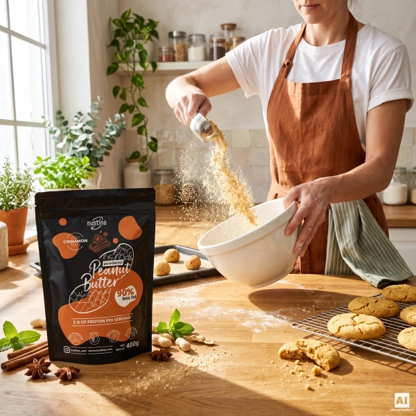 Nustino – Powdered Peanut Butter – Cinnamon (no sugar added) 400g