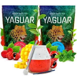 Yerba Mate Set Yaguar 2x500g + Calabash + Bombilla